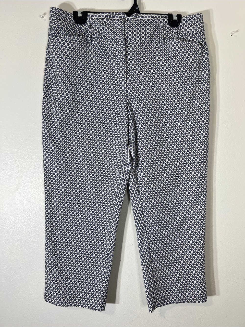 Premise Studio Blue and White Geometric Top